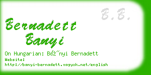 bernadett banyi business card